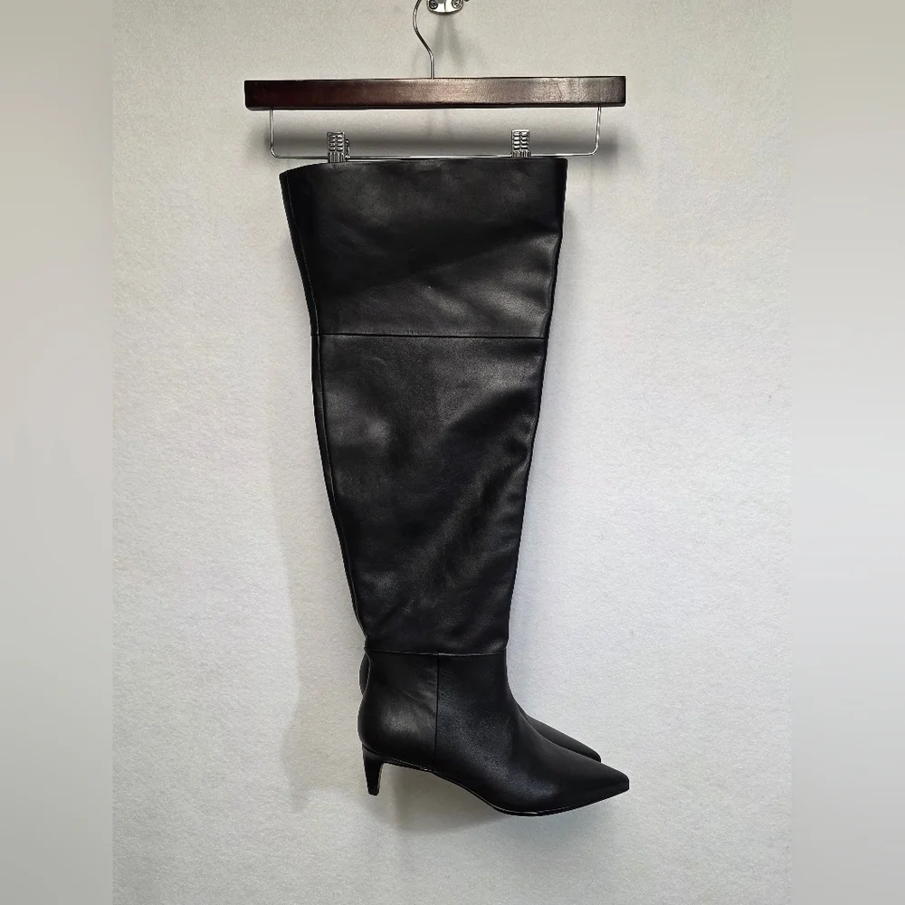 Vince Camuto Iana Black Leather Over the Knee Boots Womens Size 7 Wide Calf